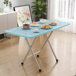 Foldable Table, Portable Stall Folding Table, Simple Small Table That Doesn'T Take up Space, Dining Square Table, Outdoor Portable