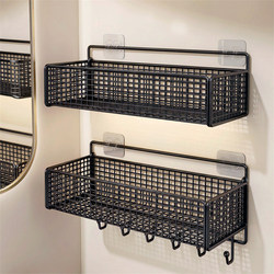 No-Drill Bathroom Storage Rack, Wall-Mounted Shelf for Bathroom, Washroom, Toilet, Dormitory Storage Rack