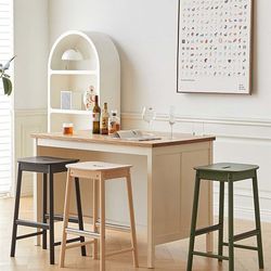 Nordic designer creative simple solid wood bar chair stool log milk tea shop cafe bar high chair
