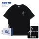 Couple short-sleeved women's 2025 new children's spring embroidery student teenager pure cotton t-shirt men's summer loose style
