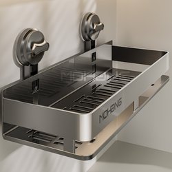 Suction Cup Bathroom Shelf, Toilet Storage Rack, No-Drill Washbasin Wall-Mounted Bathroom Organizer, Wall-Mounted Toilet Shelf