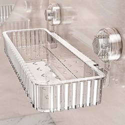 Suction Cup Storage Rack for Bathroom, Thickened Wall-Mounted Storage Rack, No-Drill Washbasin Wall Storage Rack, Double-Layer