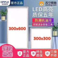 Op Lighting Led Integrated Ceiling Light for Kitchen and Bathroom, Embedded Aluminum Panel Light 300*300*600 Flat Panel Light