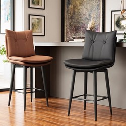 Light Luxury High-End Bar Stool for Home Use, 60cm Iron Art Swivel Bar Chair, Designer Chair, Front Desk Bar Stool