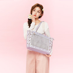 Wego Ribbon Pain Bag Small Capacity S Size Girls' Single Shoulder Tote Bag Commuting Silk Emperor Anime Style