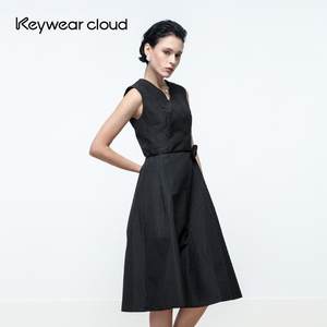 
Keywearcloud Chive summer black skirt three-dimensional flower women's skirt high-waisted simple luxury dress