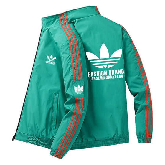 
Outlet 2026 Spring and Autumn Hooded Jacket Jacket Men's and Women's Three Stripes Casual Jacket Sports Windbreaker