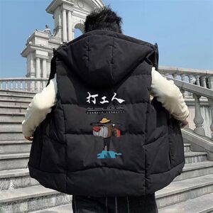 
Down cotton vest men's autumn and winter thick loose jacket cotton jacket winter cotton jacket large size vest hug horse