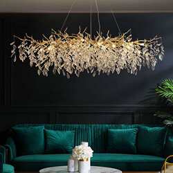 Postmodern light luxury crystal chandeliers high-end simple and atmospheric villa branch building living room dining room bedroom Italian lighting fixtures