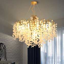 French all-copper branch crystal chandelier for living room, light luxury villa bedroom restaurant, clothing store art chandelier