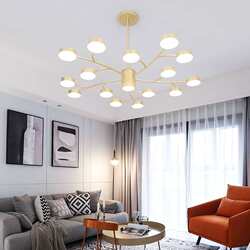 Simple modern bedroom atmospheric chandelier Nordic creative branch living room chandelier LED dining room light design bar light
