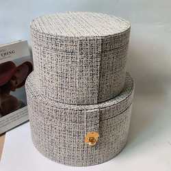 Creative round storage box model room storage box cloakroom decorations wardrobe fabric storage bucket soft furnishings