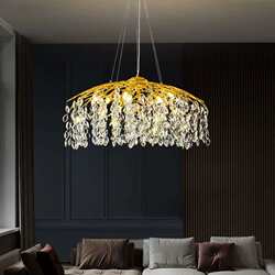 Light luxury living room crystal chandelier, post-modern, simple, modern, luxury, American French restaurant, bedroom, artistic branch chandelier
