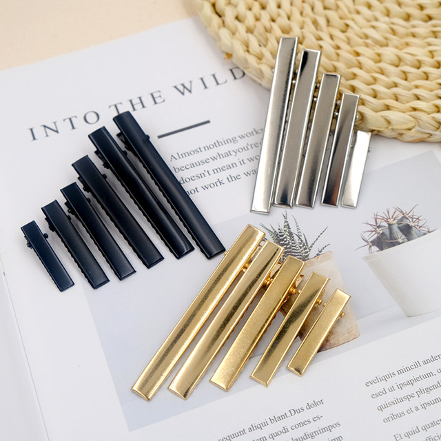 Duckbill clip gold black silver one-word hair clip handmade diy material crocodile square clip accessories color hair accessories hair clip