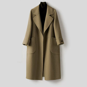 
Autumn and winter high-end 100 sheep wool double-sided coat simple woolen coat women's mid-length loose and warm women's clothing