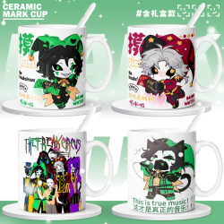 Popular Circus-Themed Ceramic Water Cup for Home Use, Beverage Coffee Cup, Mouthwash Cup, Mug, Anime Girl