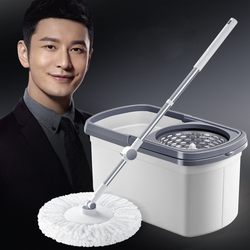 Japanese Mop Bucket 2024 New Model Rotating Universal One-Step No-Hand-Wash Spin-Dry Household Lazy Mop Clean Mop Cloth