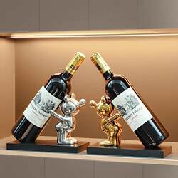 Red Wine Rack Decoration, Creative High-End Living Room Wine Cabinet Decoration, Home Entrance, Dining Table, Tv Cabinet, Violent Bear Decoration