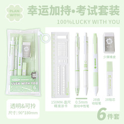 Planwith Stationery Set for Elementary School Students, Special Study Supplies for Middle and High School Exams, Gel Pens, Back-To-School Gift Pack, Exam Preparation, Civil Service Exam, Answer Sheet Marking Pen, Ruler, Eraser, 2B Pencil Gift Box
