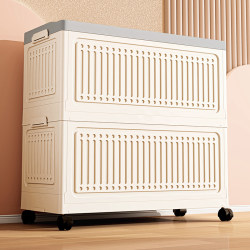 Clothes Storage Cabinet, No Installation Required, Foldable Bedroom Clothing and Quilt Storage Box, Flip-Top Organizer, Large-Capacity Storage Cabinet