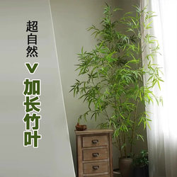 New Chinese-Style Simulated Bamboo Landscaping Indoor Landscape Background Wall under the Stairs Green Plants Courtyard Window Decoration Fake Plants