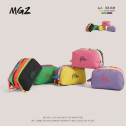 Dopamine Color-Blocking Cosmetic Bag with Three Compartments, New Portable Skincare and Toiletries Storage Korean-Style Clutch Bag