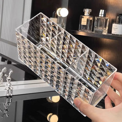 Makeup Brush Holder Bedroom Dressing Table Lipstick Eyeshadow Eyebrow Pencil Organizer Transparent Storage Rack Mirror Cabinet Cosmetics Storage Box