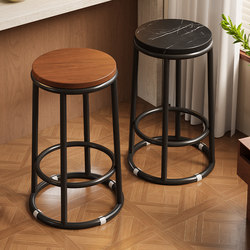 Home-Use High Stool, Bar Stool, Bar Chair, Front Desk Reception Chair, Restaurant Chair, Sturdy and Durable Solid Wood Round Stool