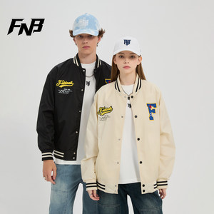 
FNB American trendy brand baseball uniform men's loose casual all-match flight jacket autumn and winter coat couple cotton coat
