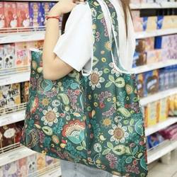 Cross-Border Export of Foldable Eco-Friendly Bags, Convenient Shopping Bags, Handbags, Waterproof Large-Capacity Supermarket Grocery Bags Wholesale