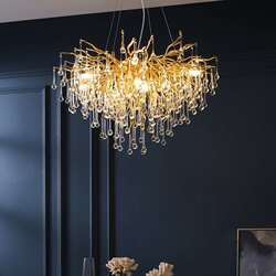 Restaurant light French luxury new style main lamp crystal lamp water drop branches living room dining room luxury villa crystal chandelier