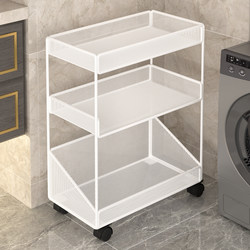 Bathroom Floor-Standing Storage Rack, Multi-Layer Movable Storage Rack for the Corner Next to the Washing Machine