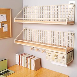 Wall-Mounted Storage Rack, No-Drill Wall Storage Shelf, Bedside Dormitory Essential, Hanging Basket, Wall Partition, Bedroom Essentials