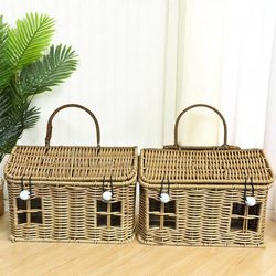 Kenneth's Hand-Woven Basket, Imitation Rattan Woven Flower Basket, Rattan Flower Arrangement Basket, Floral Art Hand-Woven Basket, Gift Basket