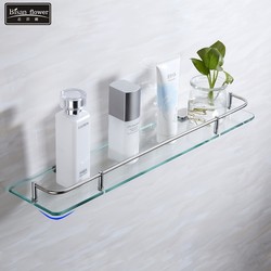 No-Drill Bathroom Rectangular Stainless Steel Glass Shelf Single-Layer Double-Layer Hotel Toilet Washstand