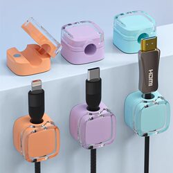 Magnetic Cable Organizer, Data Cable Holder, Clip, Desktop Phone Charging Cable Plug Hook, Cable Management Storage Tool