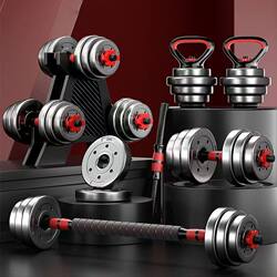 Dumbbell Men's Fitness Exercise Equipment Home Set Combination Barbell Women's Adjustable Weight Dumbbell Men's Rubber-Coated