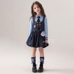 Girls' Dress Summer 2026 New Style Girl's Summer Outfit Judy Rabbit Police Officer Costume Children's Performance Dress Set