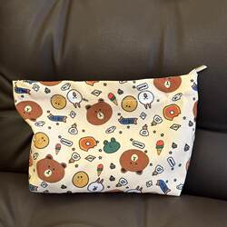 New Waterproof Large-Capacity Cosmetic Bag, High-End Travel Toiletry Bag, Pink Bear Liner Bag Storage Bag