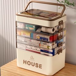 Japanese Extra-Large Capacity Household Medicine Box, Large Multi-Layer First Aid Kit, Medicine Box, Family-Sized Medicine Box