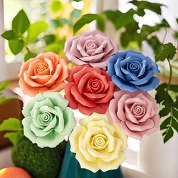 Jingdezhen Ceramic Rose Flower Decorative Ornaments Artificial Flowers Home Artificial Flower Arrangement Decoration Living Room Valentine's Day