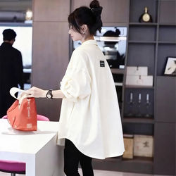 Very Stylish White Denim Shirt for Women, 2026 Spring New Style Layered Shirt, Loose Casual Jacket for Women