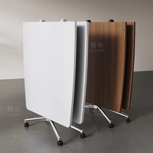 
Folding computer table office desk movable long oval conference table replica table splicing combination conference table
