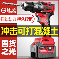 Yangzi Electric Hand Drill, Small Household Electric Screwdriver, Multi-Functional Household Wall-Drilling Impact Drill, Dual-Purpose Lithium Battery Tool