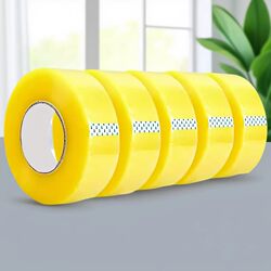 Transparent Yellow Large Roll Tape, High Viscosity Sealing Tape, Express Packaging Sealing Tape, Strong Traceless Transparent Tape