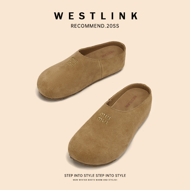 Xiyu thick-soled Birkenstock shoes for women 2025 summer new retro Baotou half-slipper muller soft sole shit feel women's shoes