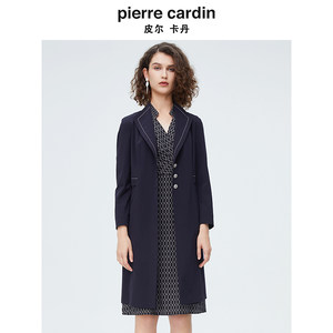 
[Pilcardian Women's Clothing] Fashionable Navy Blue Slim Trench Coat [Regular Counter]