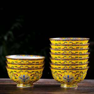 
10 hot high-foot-proof bowls for home use ceramic bowls for eating instant noodle bowls small soup bowls bone china rice TM595297 set