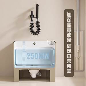
Modern porcelain mop pool home wash mop Chiyang trumpet foot sink ceramic pool WR11 bathroom floor-standing pier