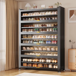 Shoe Cabinet for Home Entrance, Steel Shoe Rack, Multi-Layer Household Storage, Entryway Shoe Cabinet, Floor-Standing Storage Cabinet, Simple Storage Rack